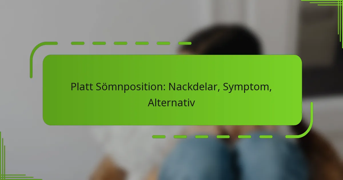Platt Sömnposition: Nackdelar, Symptom, Alternativ